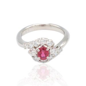 Platinum Diamond Ruby Ring
